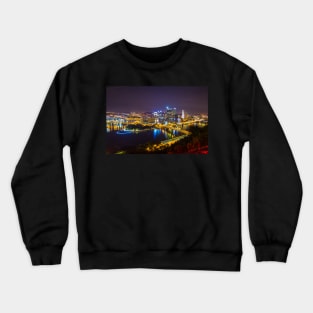 Pittsburgh CITYSCAPE view from Duquesne Incline After Dark 0998-A Crewneck Sweatshirt